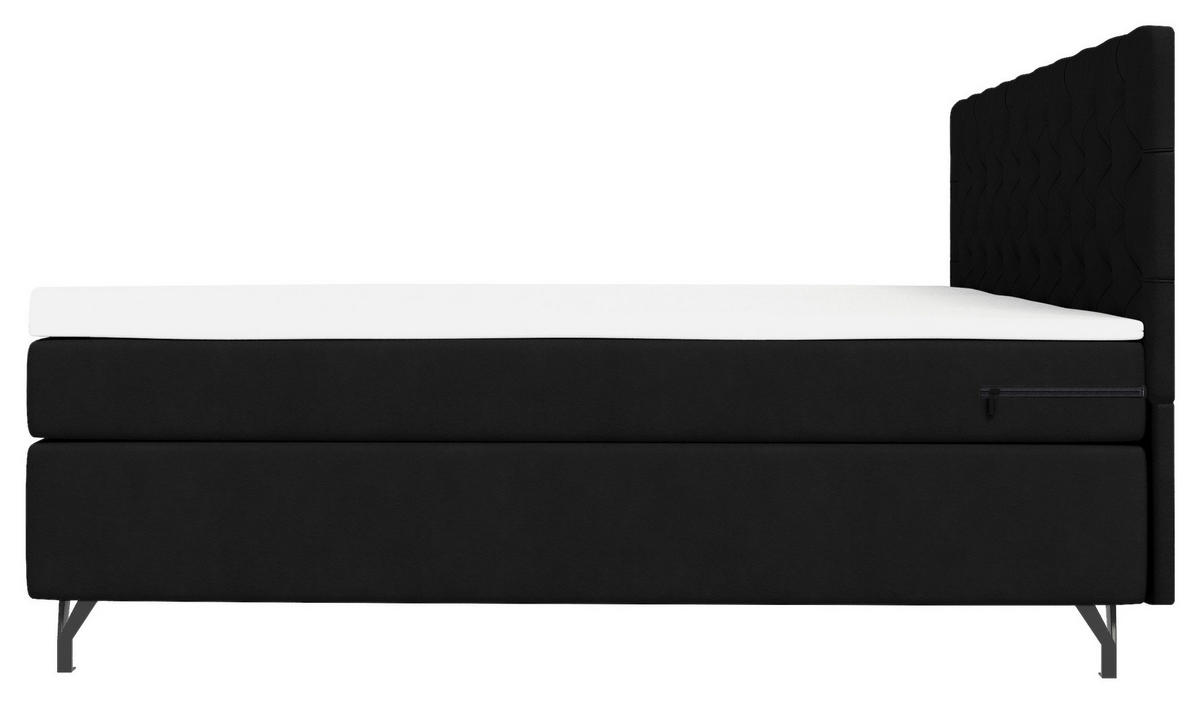 BOXSPRINGBETT 180/200 cm  in Schwarz  - Schwarz, KONVENTIONELL, Textil/Metall (180/200cm) - Boxxx