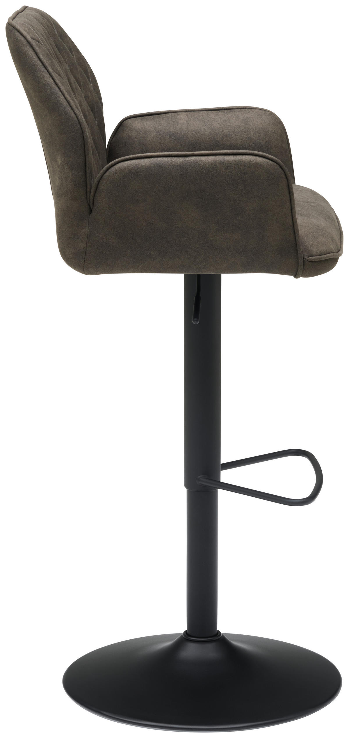 BARHOCKER in Metall, Textil Grau, Schwarz  - Schwarz/Grau, KONVENTIONELL, Textil/Metall (51/90-111/52cm) - MID.YOU
