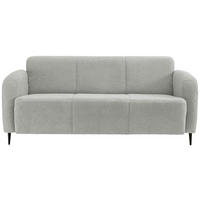 3-SITZER-SOFA Teddystoff Hellgrau  - Hellgrau/Schwarz, MODERN, Textil/Metall (180/76/90cm) - Livetastic
