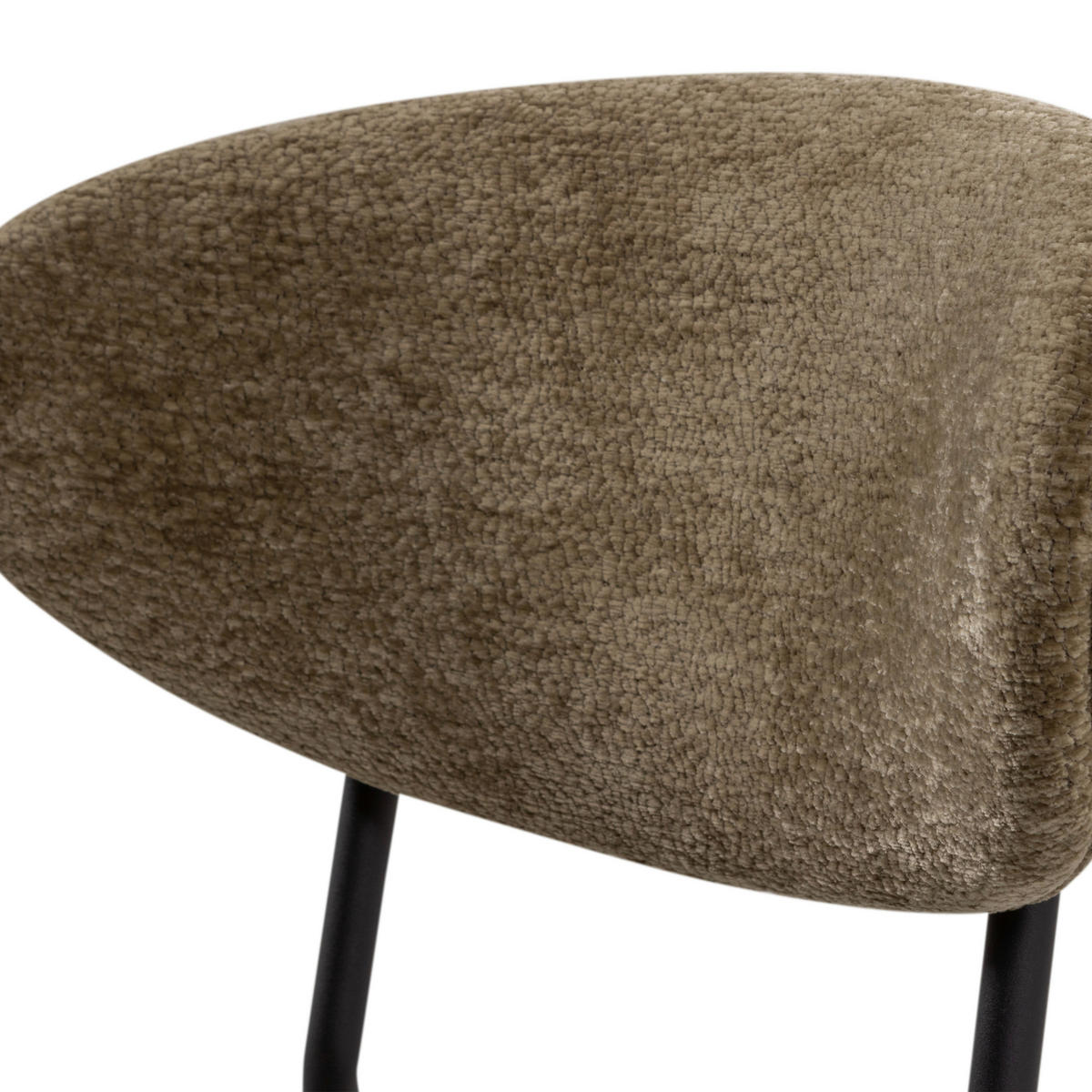 STUHL-SET 2 Stück  in Eisen Chenille  - Schwarz/Braun, MODERN, Textil/Metall (47/79/53cm) - Livetastic