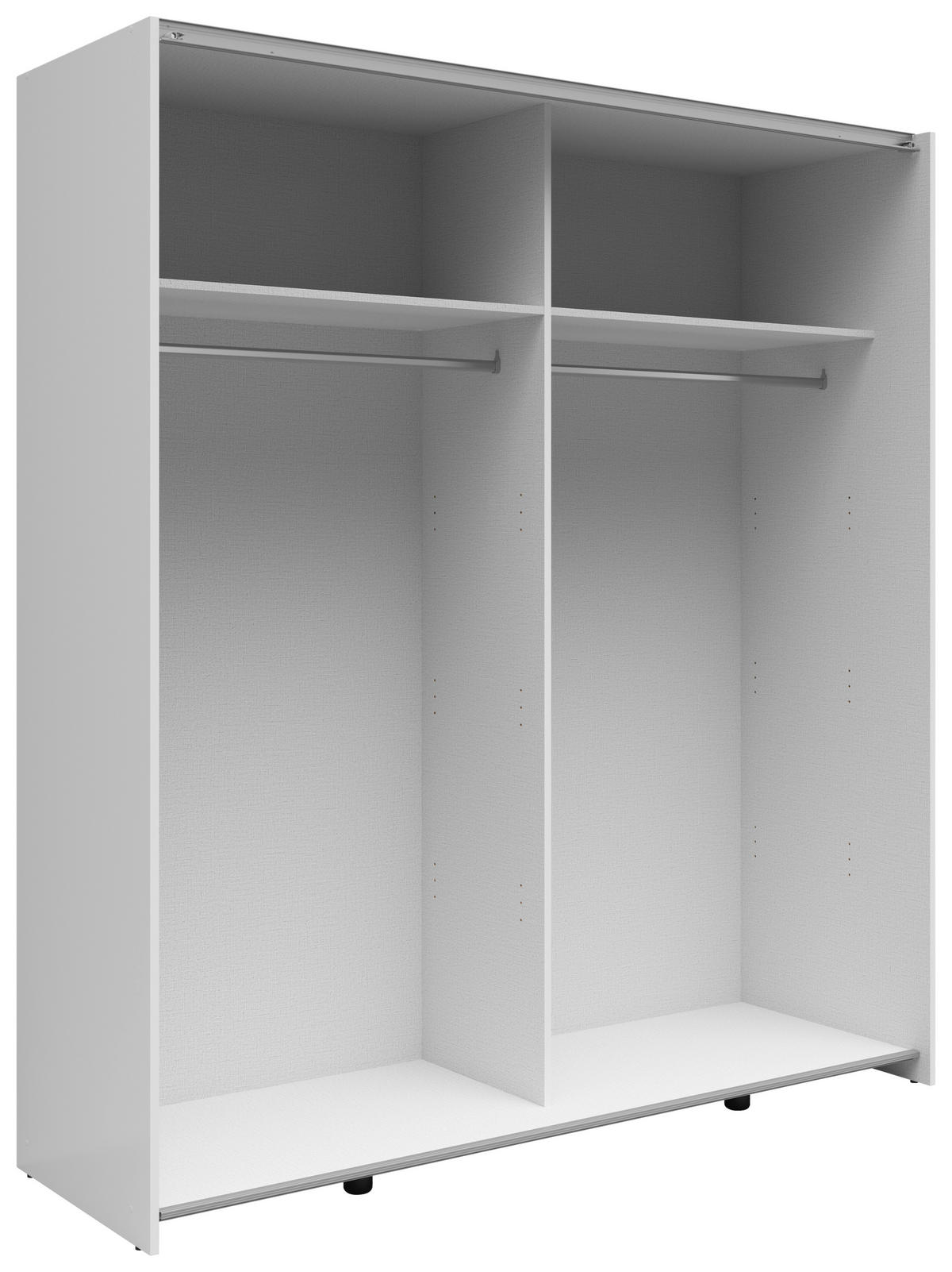 SCHWEBETÜRENSCHRANK 170/191/59 cm 2-türig Eiche Artisan, Weiß  - Silberfarben/Eiche Artisan, Basics, Holzwerkstoff/Kunststoff (170/191/59cm) - Boxxx