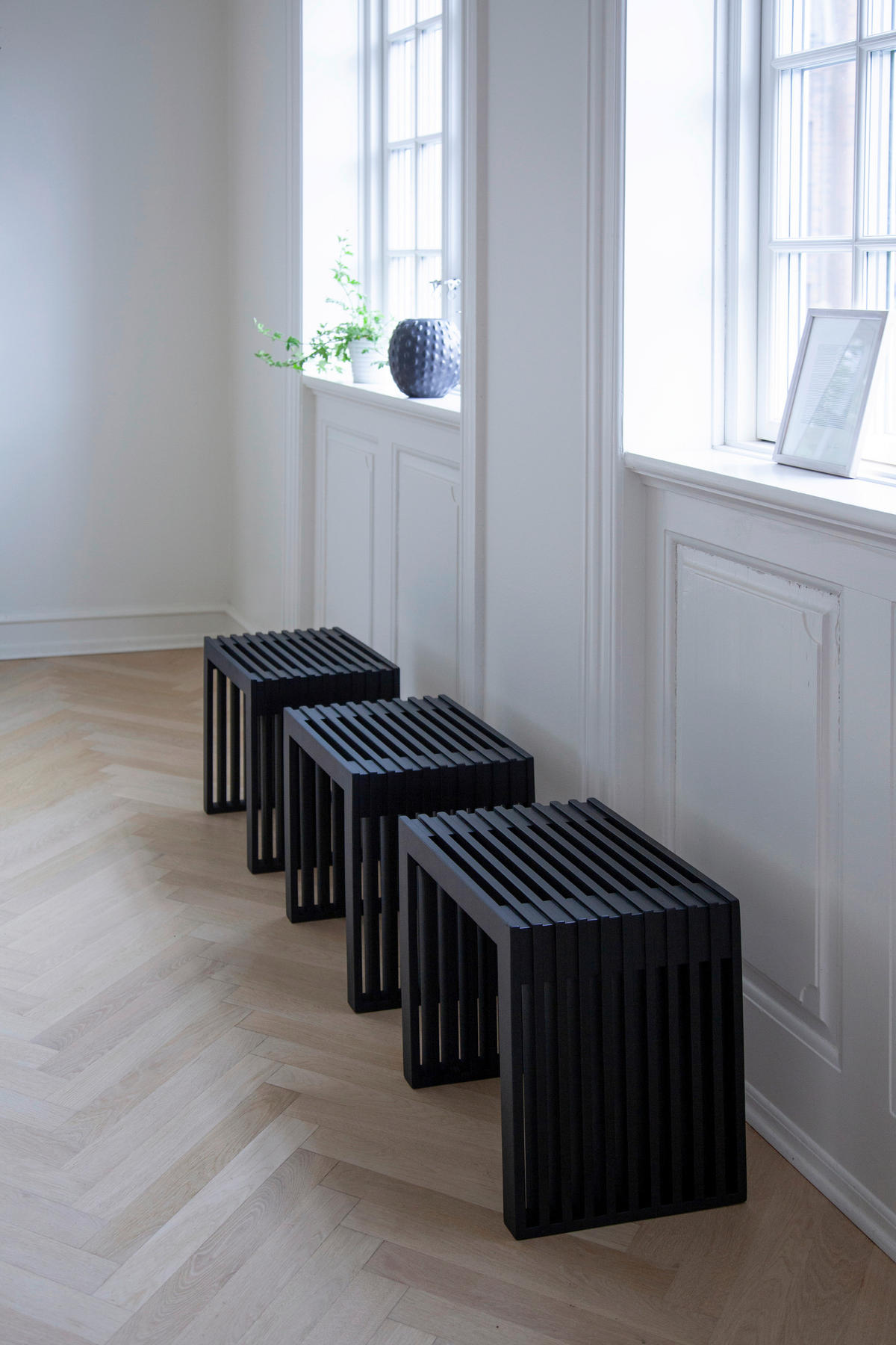 HOCKER Mahagoni Schwarz  - Schwarz, KONVENTIONELL, Holz (45/43/35cm) - MID.YOU