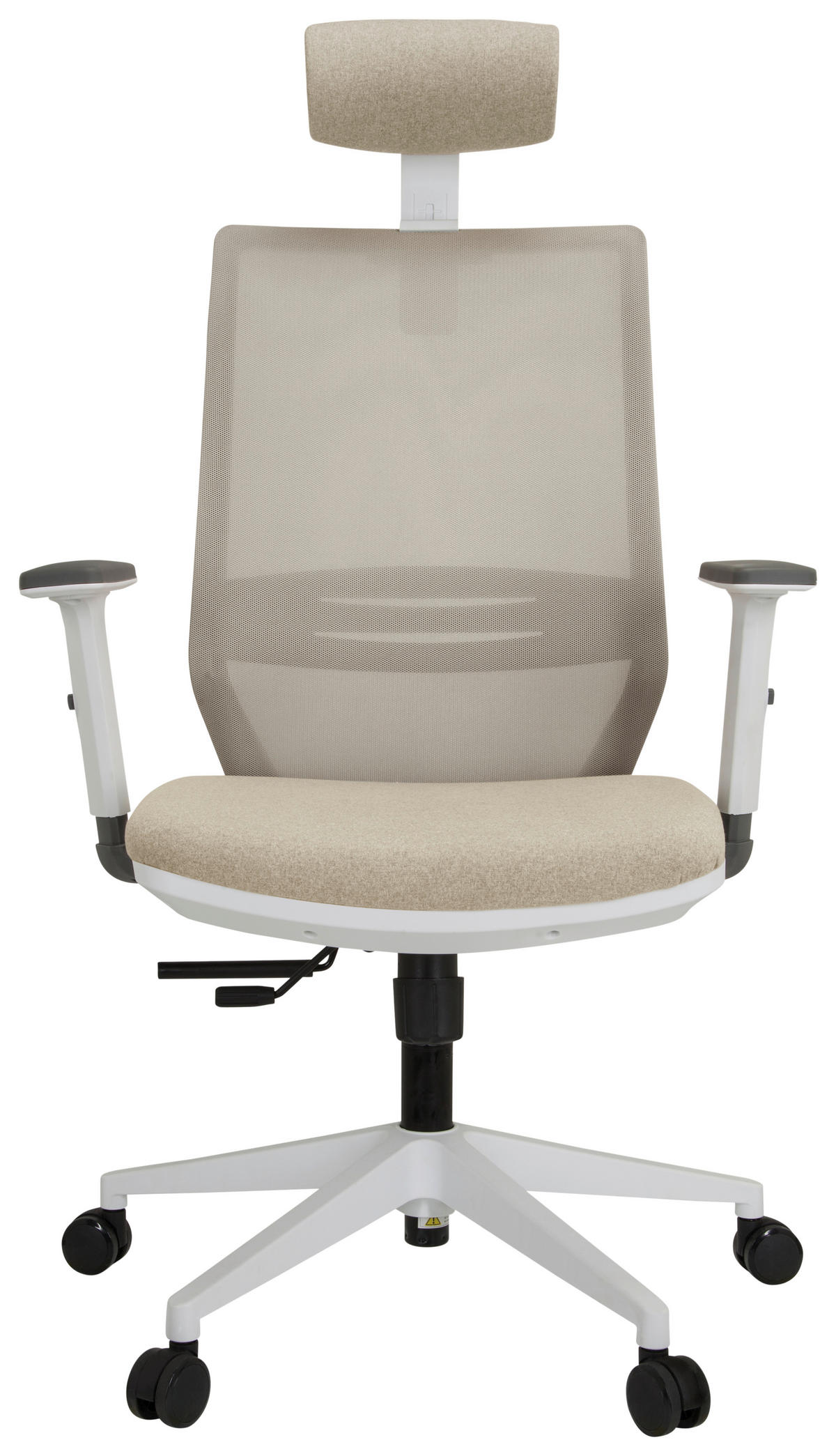 DREHSTUHL Netzbespannung, Flachgewebe Beige, Weiß  - Beige/Weiß, Basics, Kunststoff/Textil (70/117/62cm) - MID.YOU