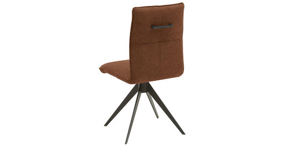 STUHL , Lederauswahl, Stoffauswahl, Typenauswahl, Gestellauswahl , Flachgewebe  - Rostfarben/Schwarz, Design, Textil/Metall (46/91/62cm) - Dieter Knoll