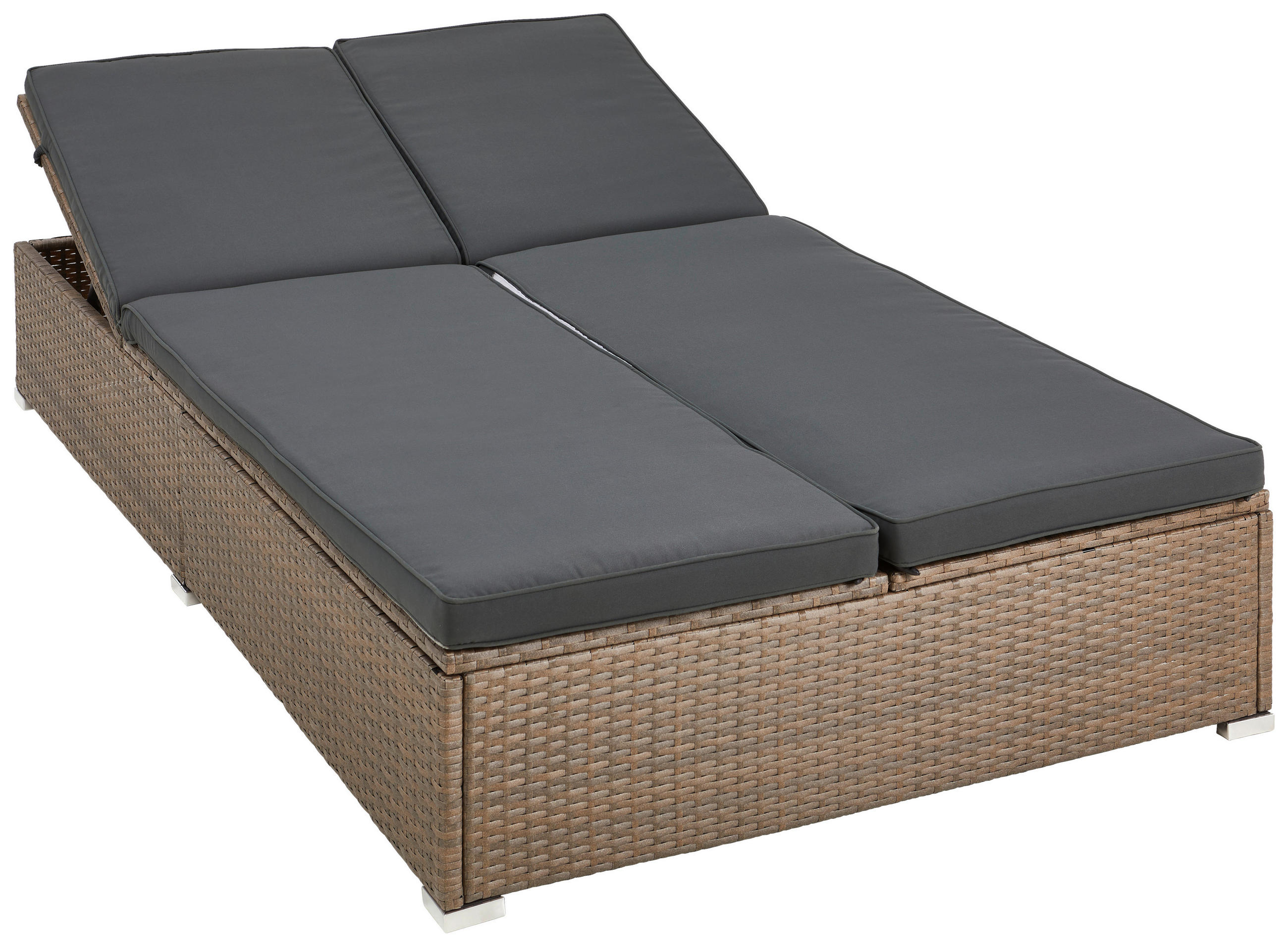 SONNENLIEGE 110/30/194 cm  - Schwarz/Braun, Modern, Kunststoff/Textil (110/30/194cm) - Ambia Garden