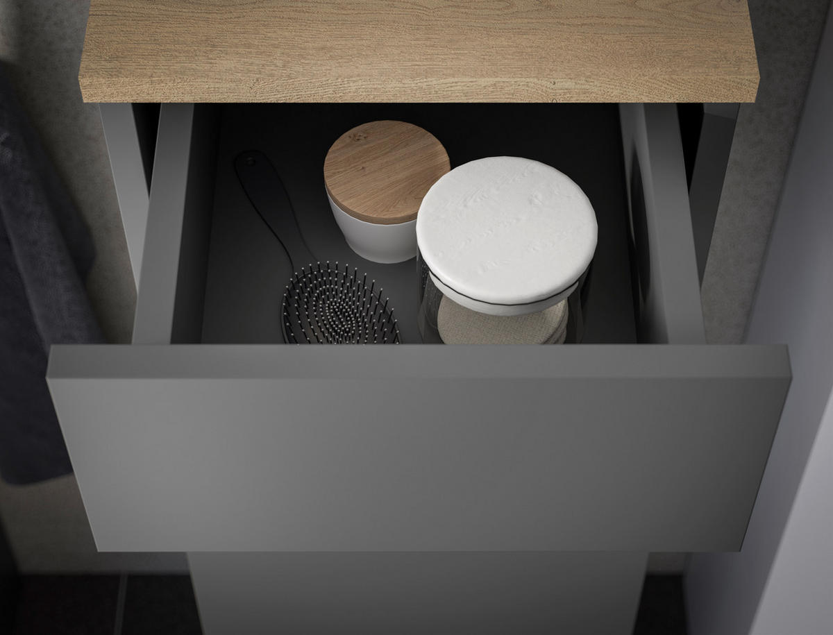 MIDISCHRANK 30/108/30 cm  - Eichefarben/Anthrazit, Design, Holzwerkstoff/Kunststoff (30/108/30cm) - home24