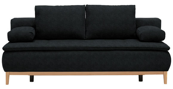 BOXSPRINGSOFA  in Webstoff Anthrazit Skandinavisch  - Eichefarben/Anthrazit, Design, Holz/Textil (202/78-93/100cm) - Venda