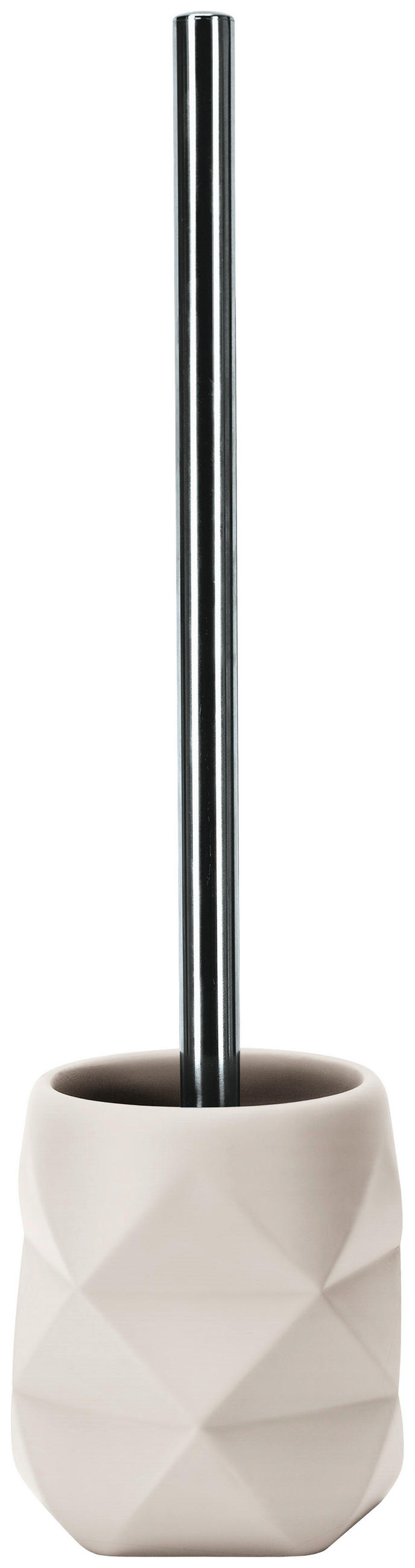 WC-BÜRSTENGARNITUR in Kunststoff Kunststoff - Weiss/Alufarben, Design, Kunststoff/Stein (10,6/39cm) - Kleine Wolke