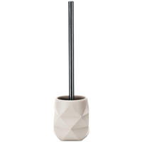 WC-BÜRSTENGARNITUR in Kunststoff  Kunststoff   - Weiss/Alufarben, Design, Kunststoff/Stein (10,6/39cm) - Kleine Wolke