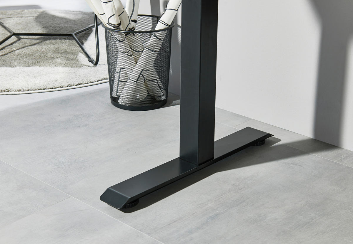 SCHREIBTISCH  in  - Schwarz, Modern, Holzwerkstoff/Metall (160/72-120/77cm) - MID.YOU