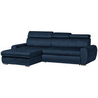 ÜLŐGARNITÚRA textil sötétkék  - sötétkék/krómszínű, Basics, műanyag/textil (276/86-99/173cm) - Stylife