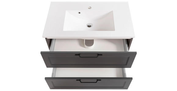 WASCHTISCHKOMBI 80 cm - Schwarz/Graphitfarben, KONVENTIONELL, Holzwerkstoff/Stein (80cm) - Xora