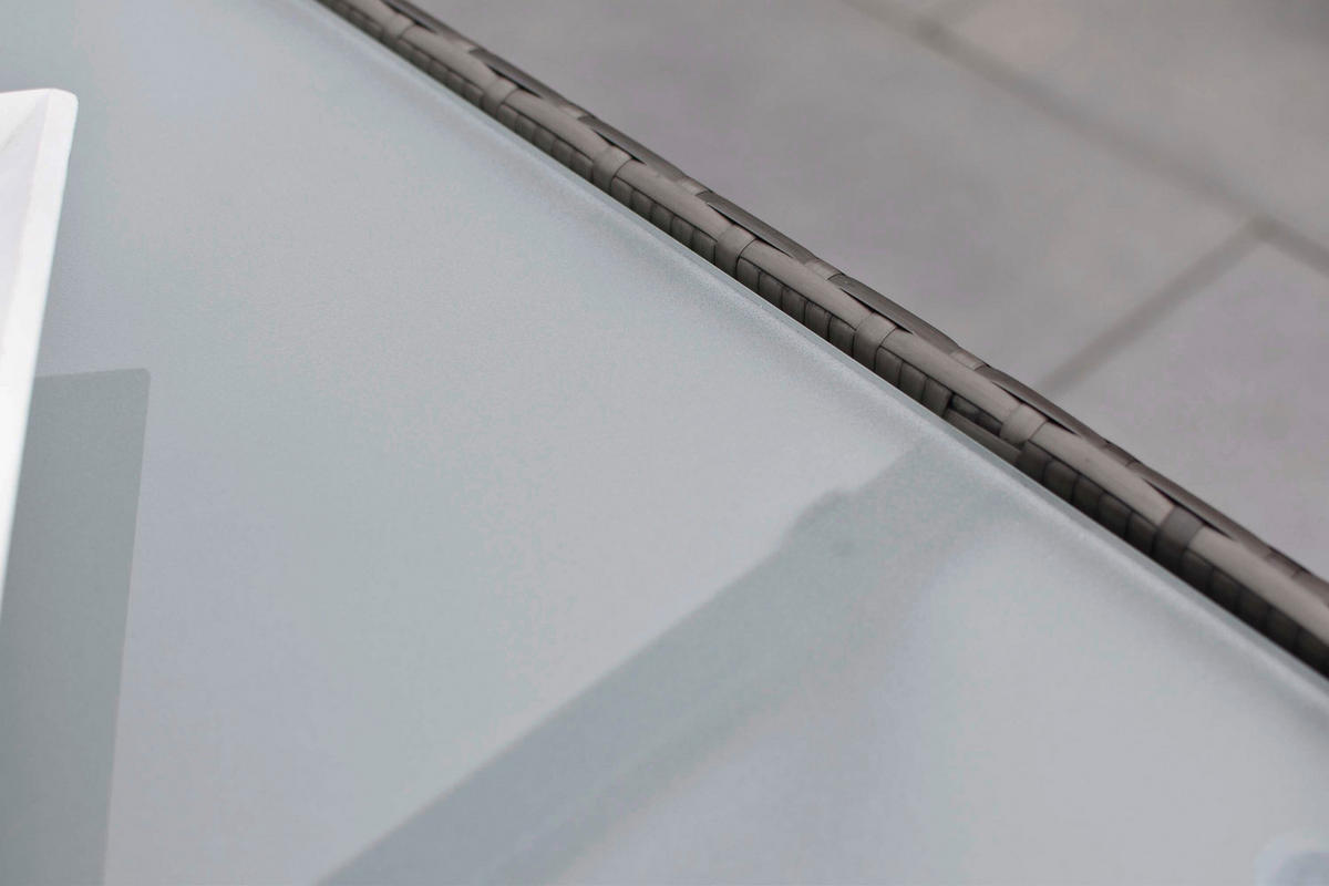 GARTENTISCHGRUPPE Stahl  - Grau, KONVENTIONELL, Glas/Kunststoff - Gardenson