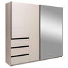 SCHIEBETÜRENSCHRANK 215/205/61,5 cm 2-türig  - Kaschmir/Schwarz, MODERN, Holzwerkstoff/Metall (215/205/61,5cm) - MID.YOU