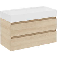 WASCHTISCHKOMBI 100,5 cm  - Eichefarben/Weiß, MODERN, Keramik/Holzwerkstoff (100,5cm) - Voleo