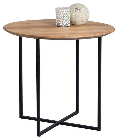 BEISTELLTISCH in Holz, Metall 45/45/46 cm  - Wildeiche/Schwarz, Natur, Holz/Metall (45/45/46cm) - Livetastic