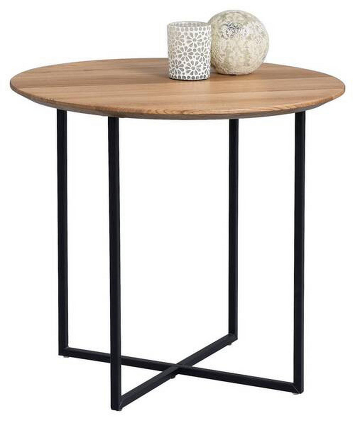 BEISTELLTISCH in Holz, Metall 45/45/46 cm  - Wildeiche/Schwarz, Natur, Holz/Metall (45/45/46cm) - Livetastic