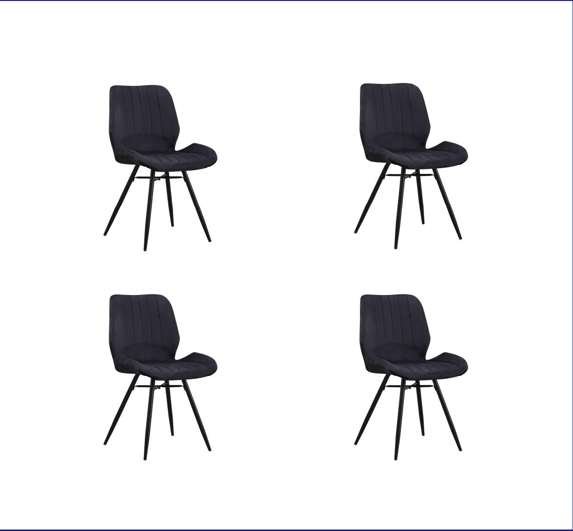 Mid.you Stuhl-Set Schwarz 47x82x55 cm