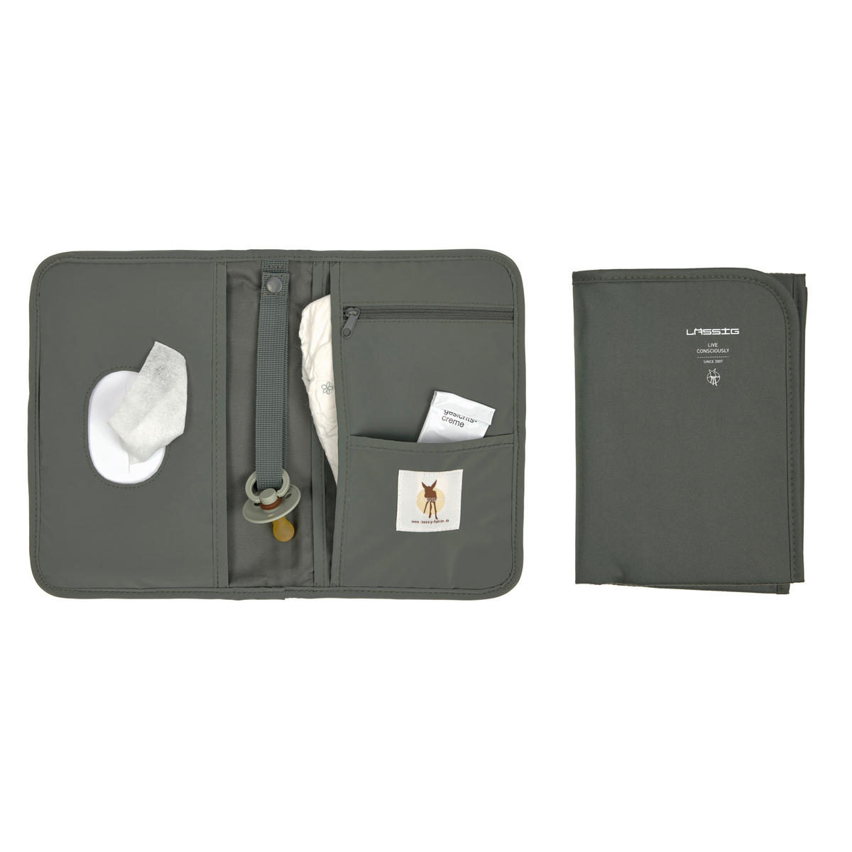 WINDELTASCHE   Changing Pouch  - Olivgrün, Basics, Textil (18/2,5/25,5cm) - Lässig