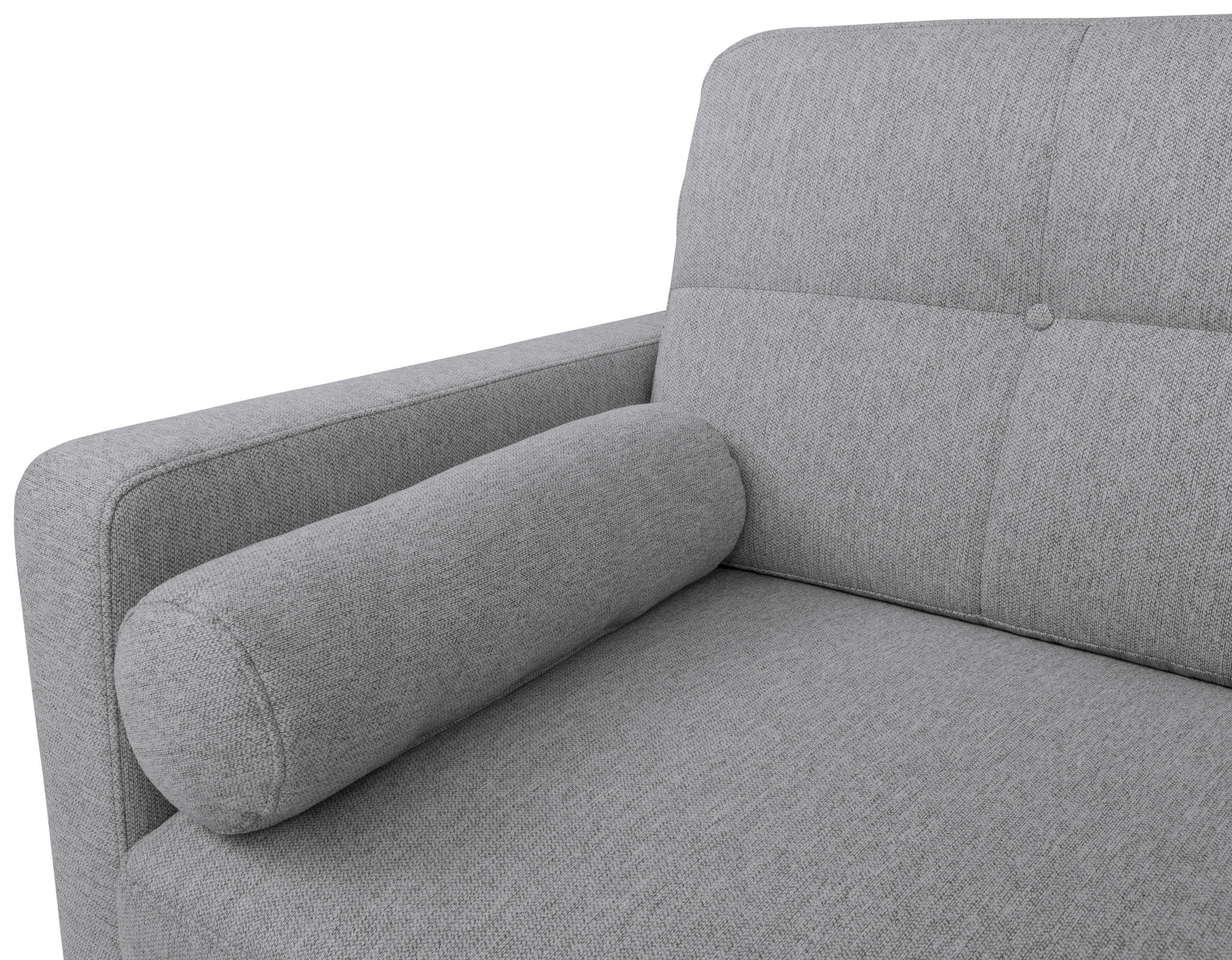 Thumbnail - Mid.you Schlafsofa, Hellgrau, Textil, Eiche, 3-Sitzer, Füllung: Polyetherschaumkern, 222x93x99 cm, Made in EU, Liegefunk...