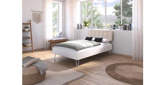 BETT 120/200 cm  in Weiß  - Weiß, Design, Holzwerkstoff/Textil (120/200cm) - Carryhome