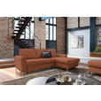 ECKSOFA in Flachgewebe Orange, Rostfarben  - Rostfarben/Silberfarben, Design, Textil/Metall (244/167cm) - Cantus