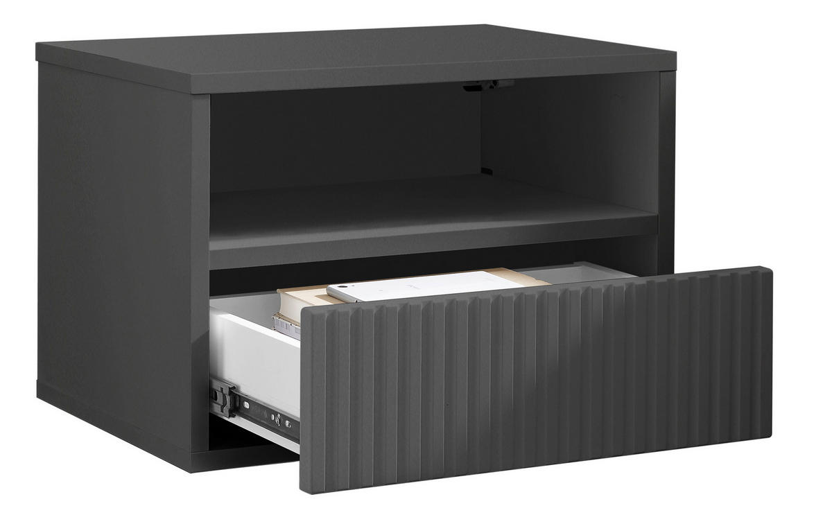 NACHTSCHRANK 46/31/32 cm  - Graphitfarben, KONVENTIONELL, Holzwerkstoff (46/31/32cm) - Boxxx