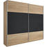 SCHWEBETÜRENSCHRANK 2-türig Dunkelgrau, Eichefarben - Dunkelgrau/Eichefarben, Design, Glas/Holzwerkstoff (226/210/62cm) - Xora