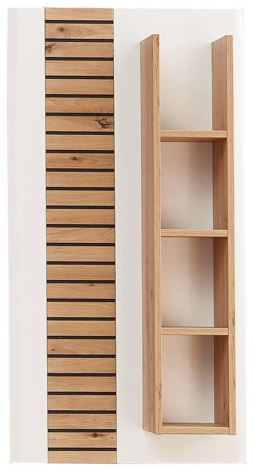 WANDBOARD Weiß, Eiche Artisan  - Weiß/Eiche Artisan, Design, Holzwerkstoff (55/106/17cm) - Stylife