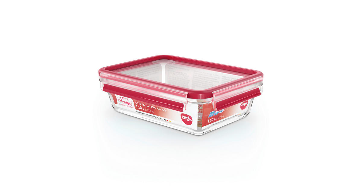 Emsa FRISCHHALTEDOSE CLIP & CLOSE GLAS 1,1 L jetzt nur online ➤