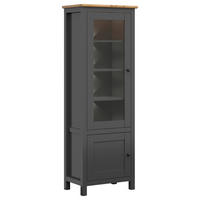 VITRINE in Graphitfarben, Eiche Artisan  - Schwarz/Graphitfarben, Design, Glas/Holzwerkstoff (71/203/44cm)