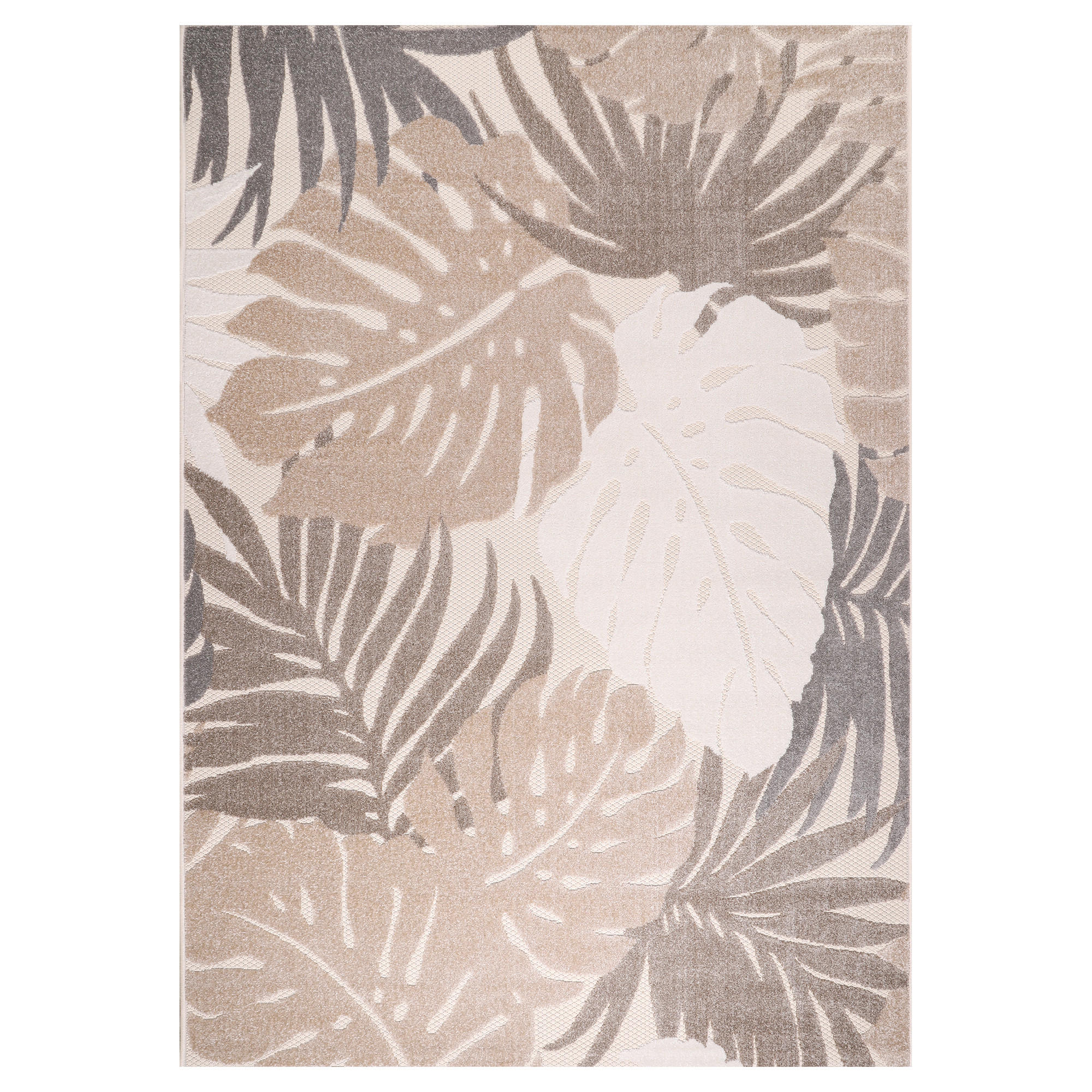 Novel Outdoorteppich Floral Braun, Beige 60x110 cm