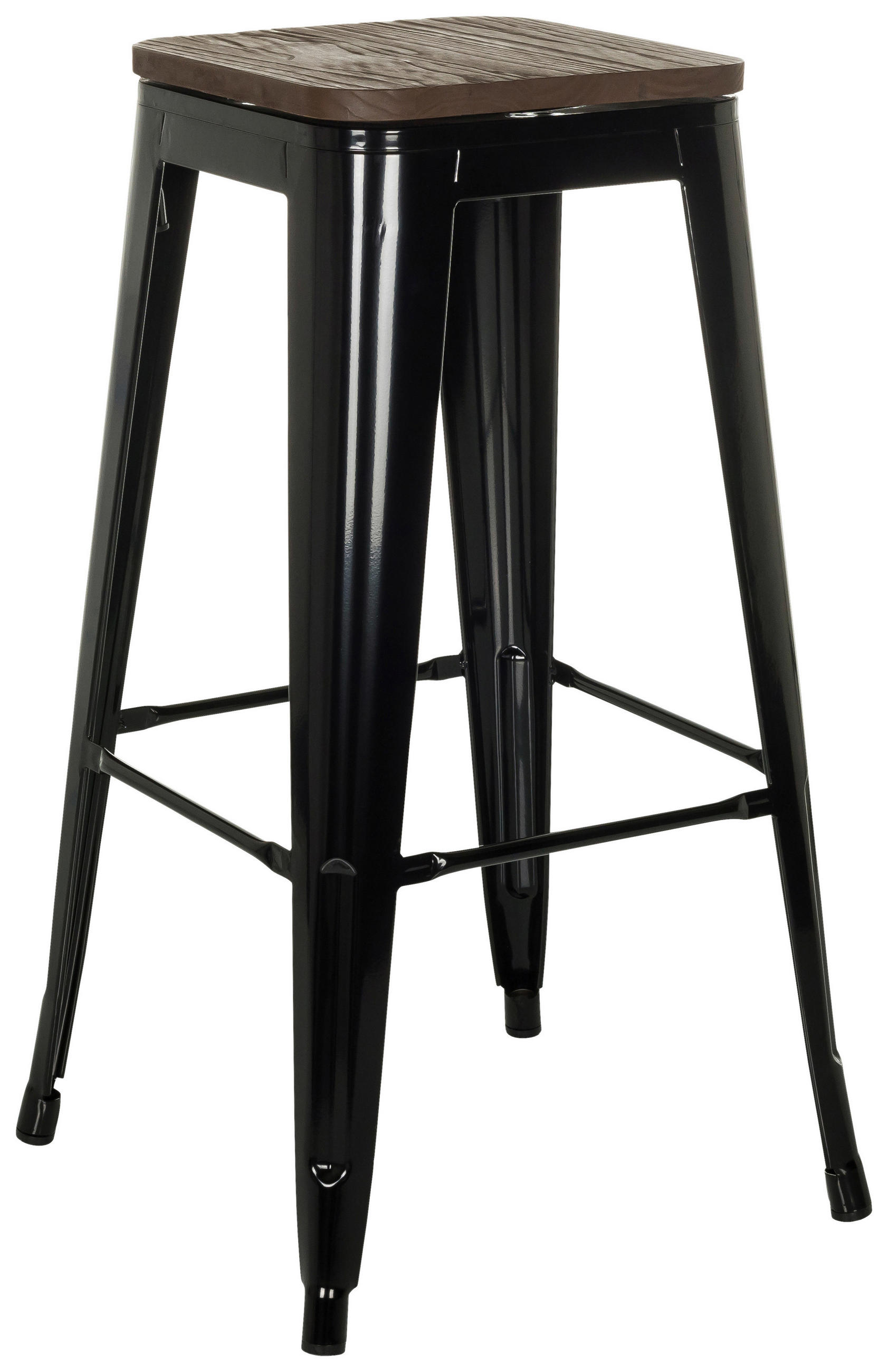 BARPALL i svart  - svart, Modern, metall/trä (44cm) - MID.YOU