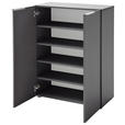 GARDEROBE 3-teilig  in 135/190/39 cm  - Wengefarben/Anthrazit, Design, Glas/Holzwerkstoff (135/190/39cm) - Carryhome