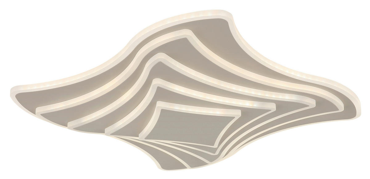 LED-TAKLAMPA Samobor 42 W 45/45/7 cm  - sandfärgad, Design, metall/plast (45/45/7cm) - Novel