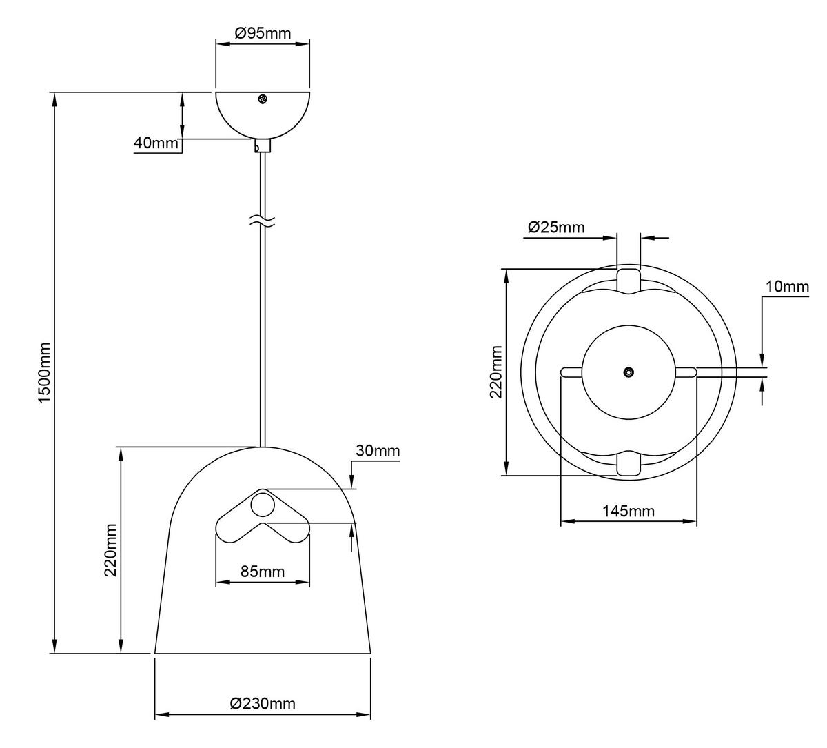 HÄNGELEUCHTE 23/21 cm  - Blau/Weiß, Design, Metall (23/21cm)