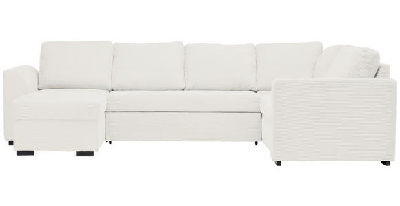 WOHNLANDSCHAFT  in Cord, Velours Weiß  - Schwarz/Weiß, Design, Kunststoff/Textil (160/311/205cm) - Xora