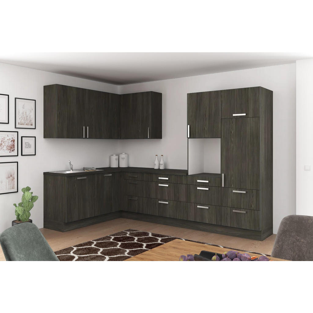 Eckküche Ip2200 Ohne Geräte 185x320 Cm Ulme Dekor