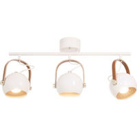 TAKLAMPA  - vit/brun, Design, metall/textil (76/32/15cm)