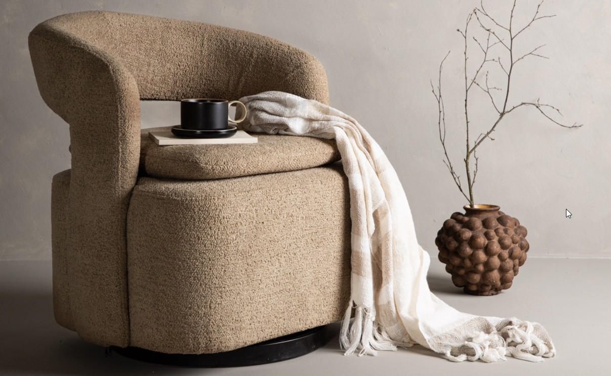FÅTÖLJ i metall, textil beige  - beige, Design, metall/textil (69/75/72cm) - Best Price