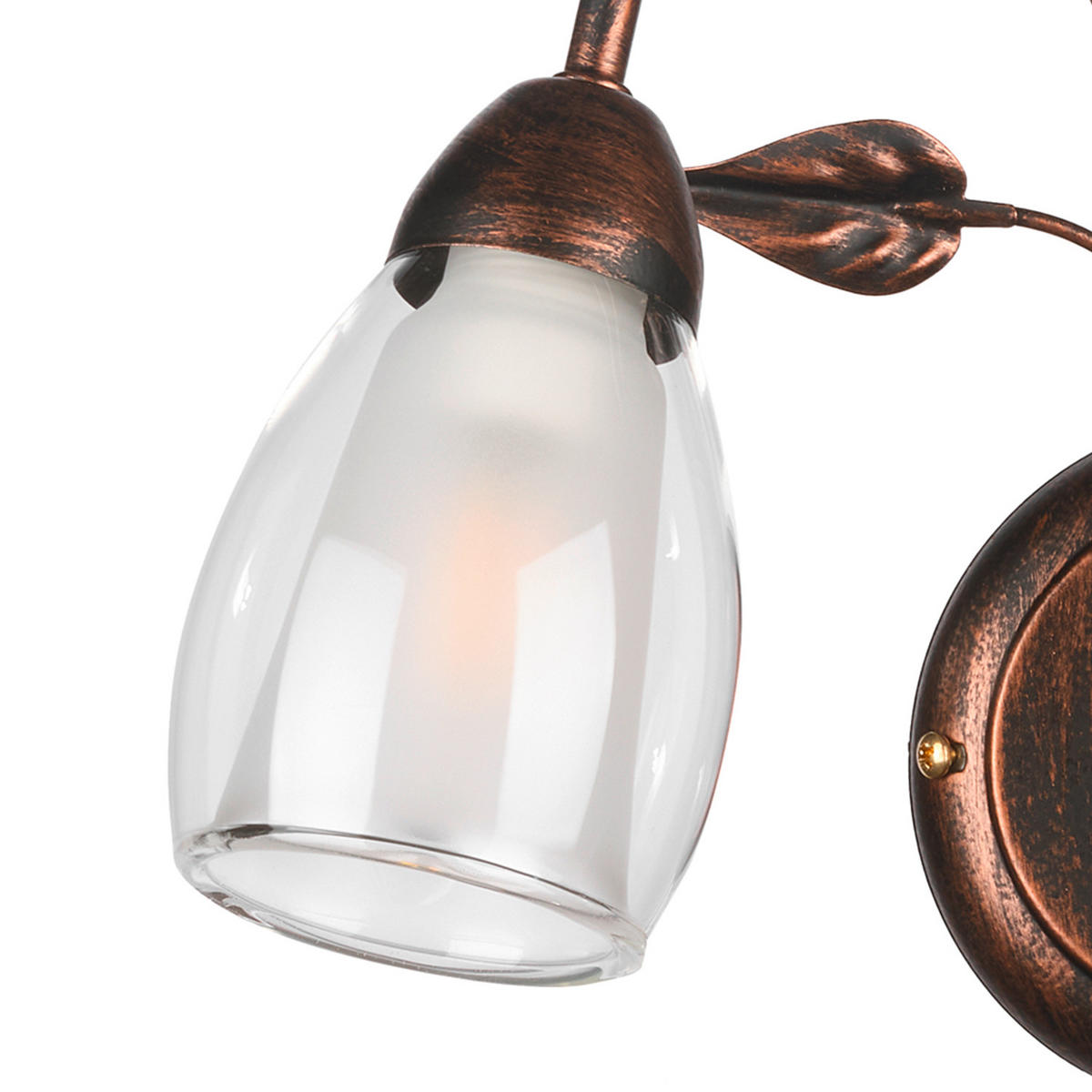 WANDLEUCHTE Delia 37/20/33 cm   - Cognac, KONVENTIONELL, Glas/Metall (37/20/33cm)
