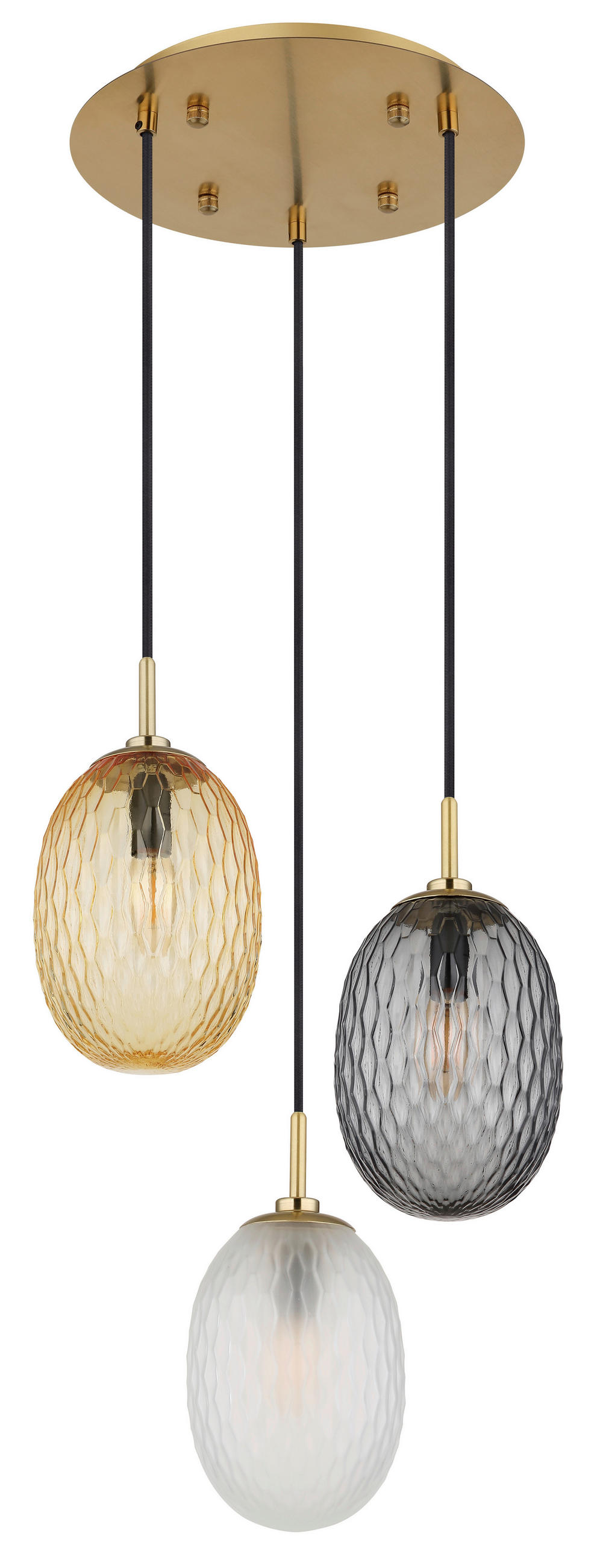 HÄNGELEUCHTE 36/120 cm    - Weiss/Goldfarben, Basics, Glas/Textil (36/120cm) - Globo