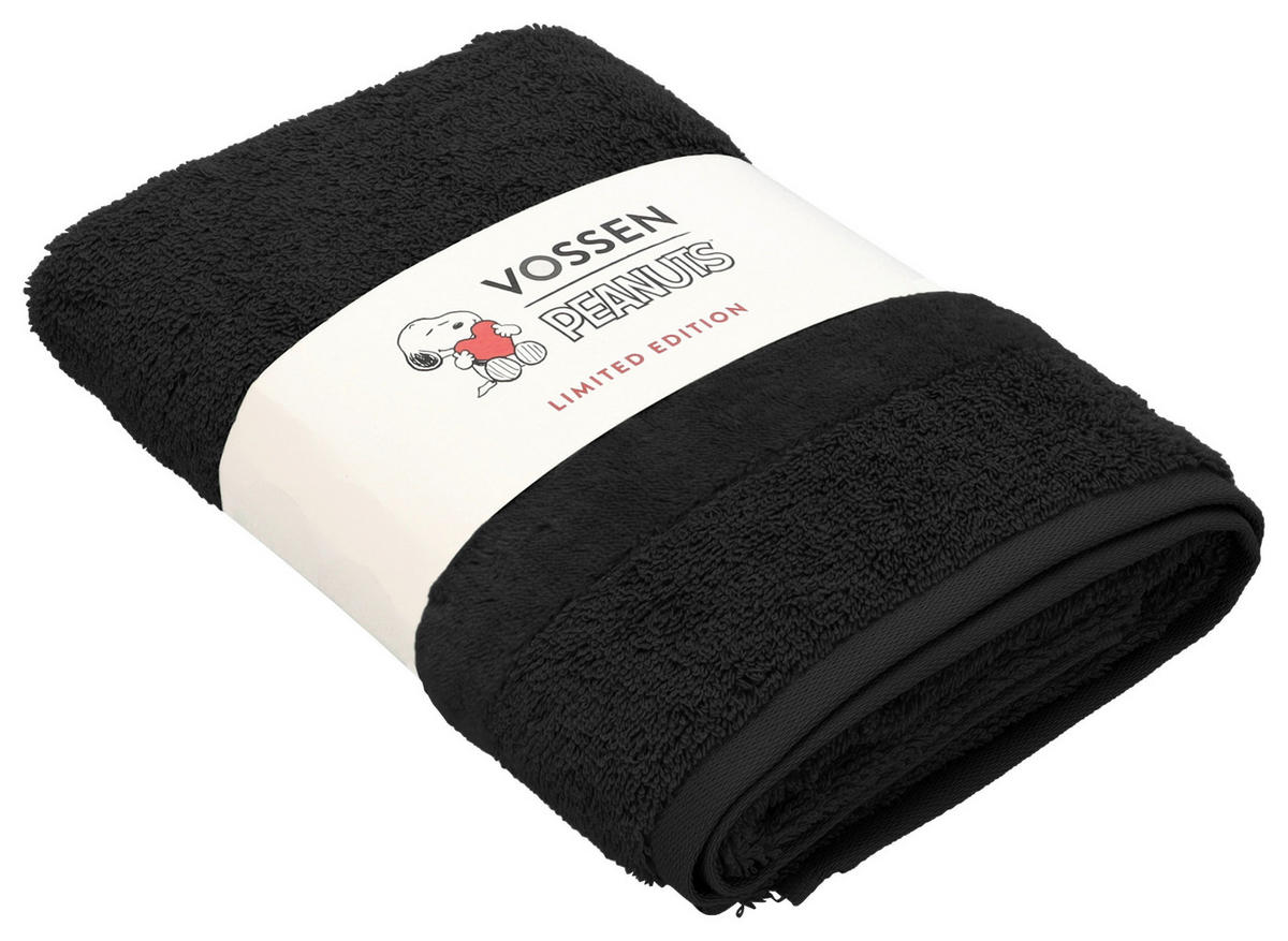 HANDTUCH Sleepy Snoopy Schwarz  - Schwarz, Design, Textil (50/100cm) - Vossen