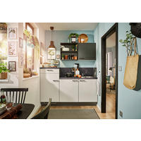 KÜCHENLEERBLOCK 180 cm   in Graphitfarben, Hellgrau  - Dunkelgrau/Hellgrau, Design, Holzwerkstoff/Metall (180cm) - Pino