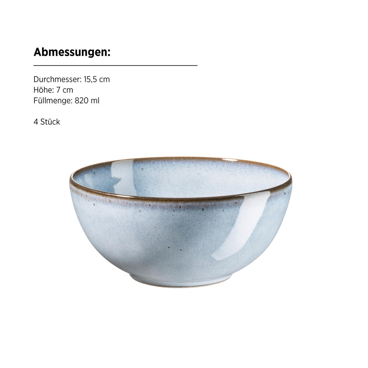 FRÜHSTÜCKSSERVICE Blau SMOKY'S  - Blau, Basics, Keramik - Mäser