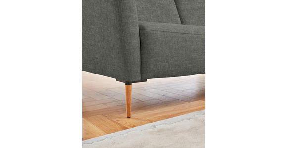 ECKSOFA  in Flachgewebe Grau  238/186 cm  - Eichefarben/Grau, Design, Holz/Textil (238/186cm) - Valnatura