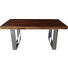 COUCHTISCH Sheesham massiv rechteckig Edelstahlfarben, Sheeshamfarben - Edelstahlfarben/Sheeshamfarben, Design, Holz/Metall (110/60/43cm) - Carryhome