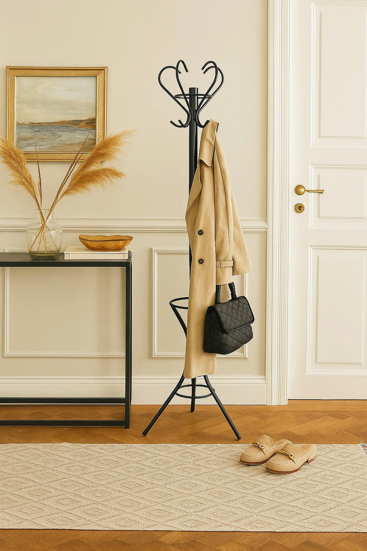 GARDEROBENSTÄNDER in Schwarz 47/178/47 cm   - Schwarz, Design, Metall (47/178/47cm) - MID.YOU