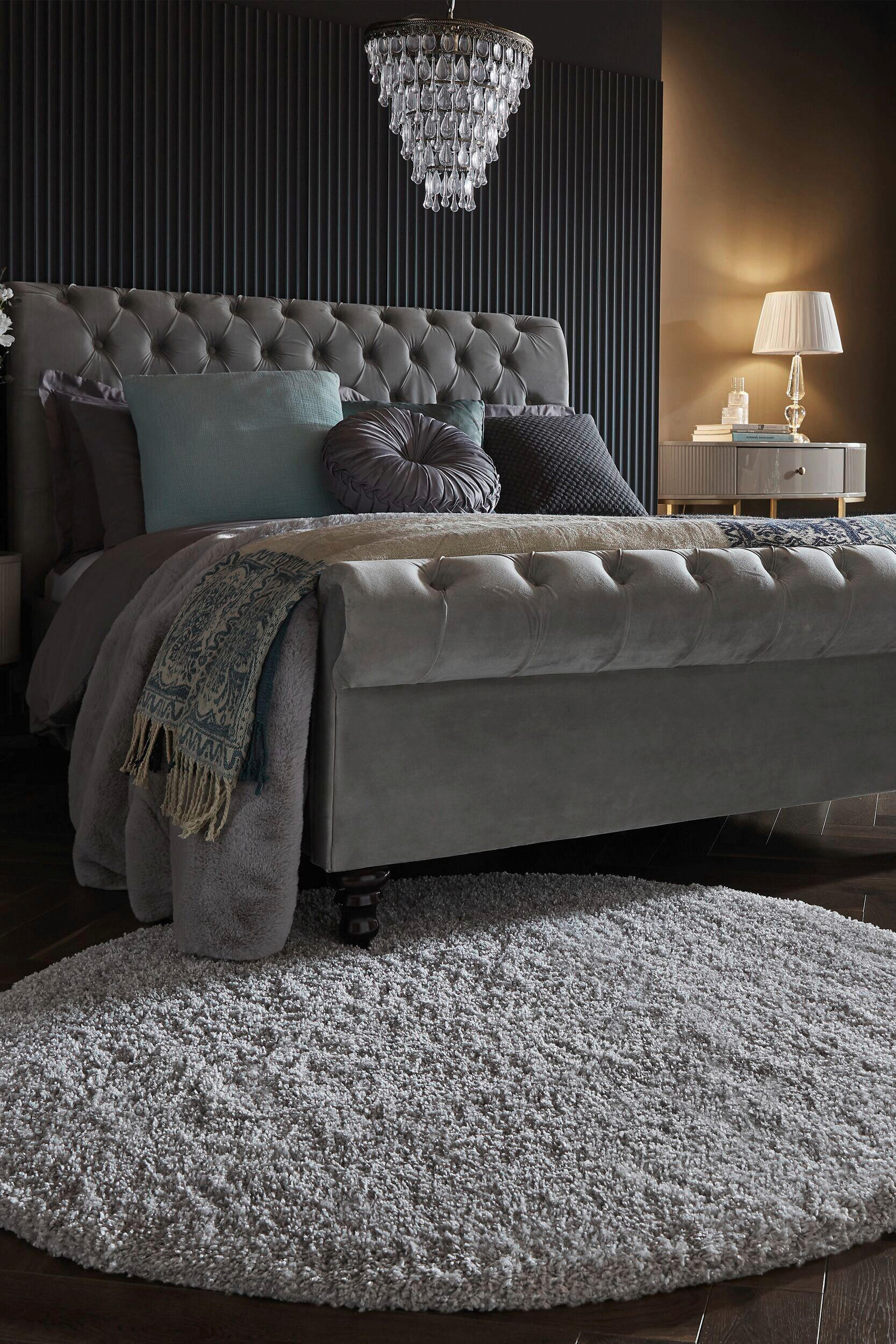 SHAGGY 133/133 cm Flair Rugs Grau, Hellgrau  - Hellgrau/Grau, Basics, Textil (133/133cm) - Xora