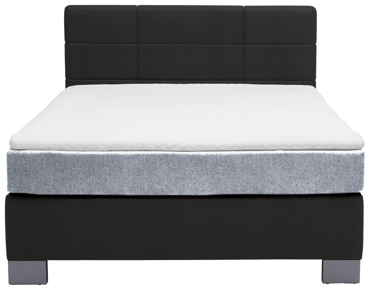 BOXSPRINGBETT 140/200 cm  in Schwarz  - Graphitfarben/Schwarz, Design, Holz/Textil (140/200cm) - Hom`in